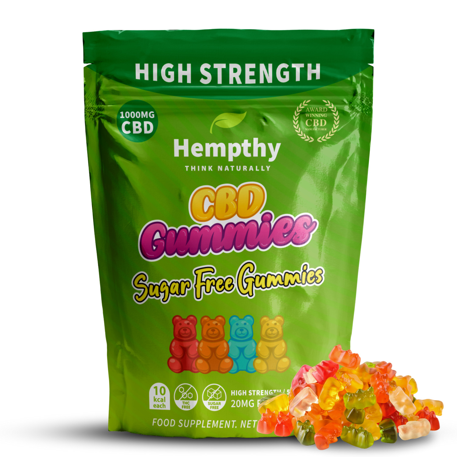 CBD Gummies Sugar Free - 1000mg High Strength - 50 Pack