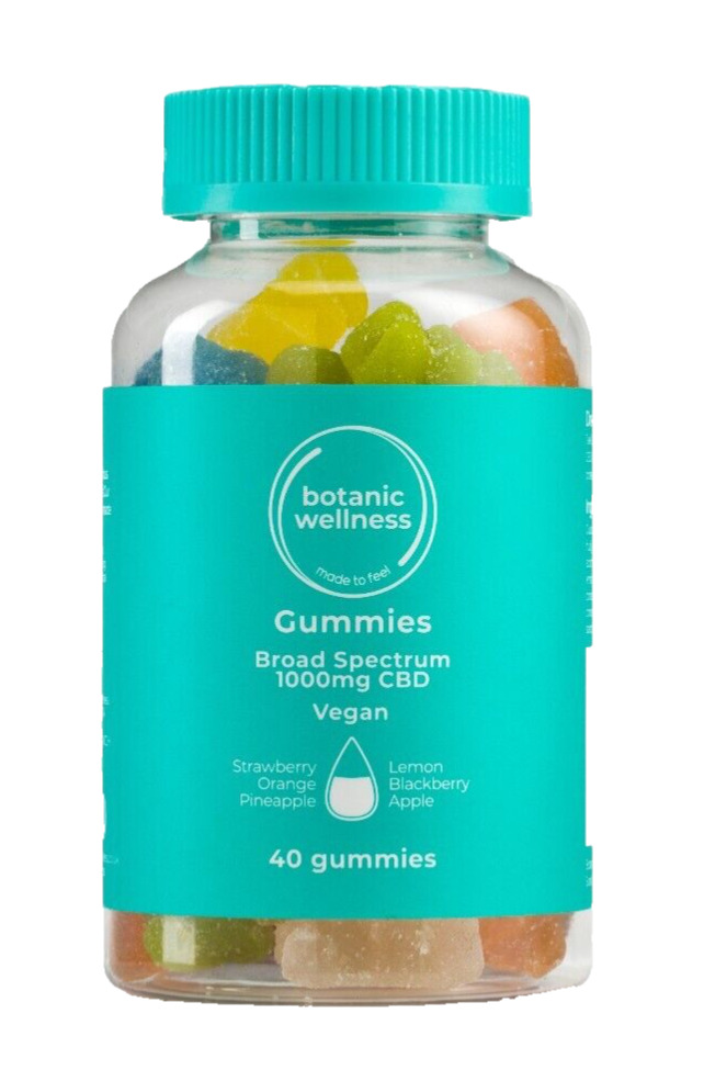 Botanic Wellness Vegan CBD Gummies 1000 mg – 25 mg Each, THC-Free