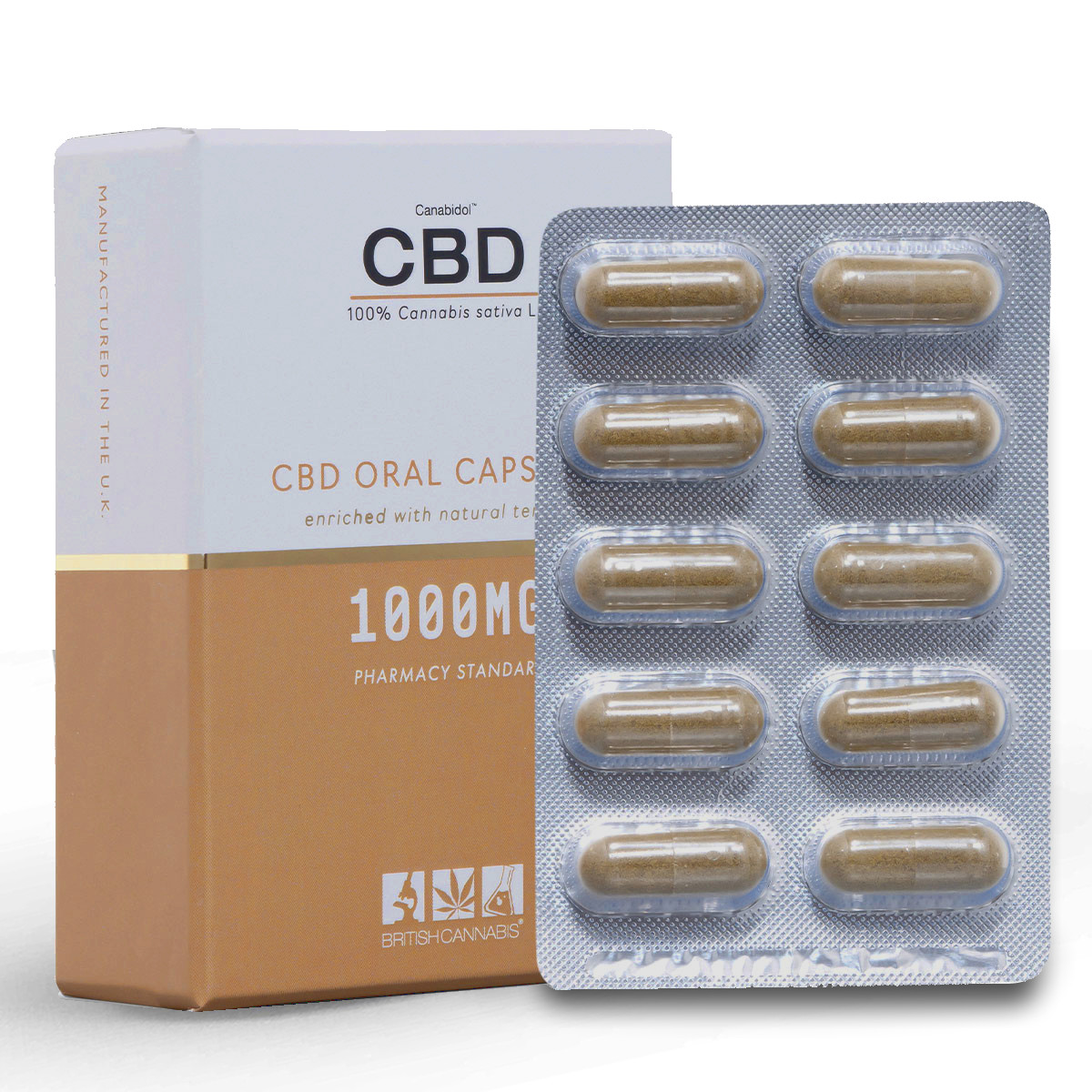 CBD by BRITISH CANNABIS CBD Oral Capsules | 300mg to 1000mg | 30 Capsules