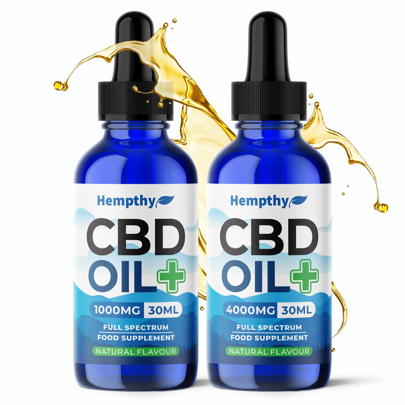 CBD Oil 500 /1000 / 2000 / 4000mg - Full Spectrum -THC Free - MCT Oil - 30ml