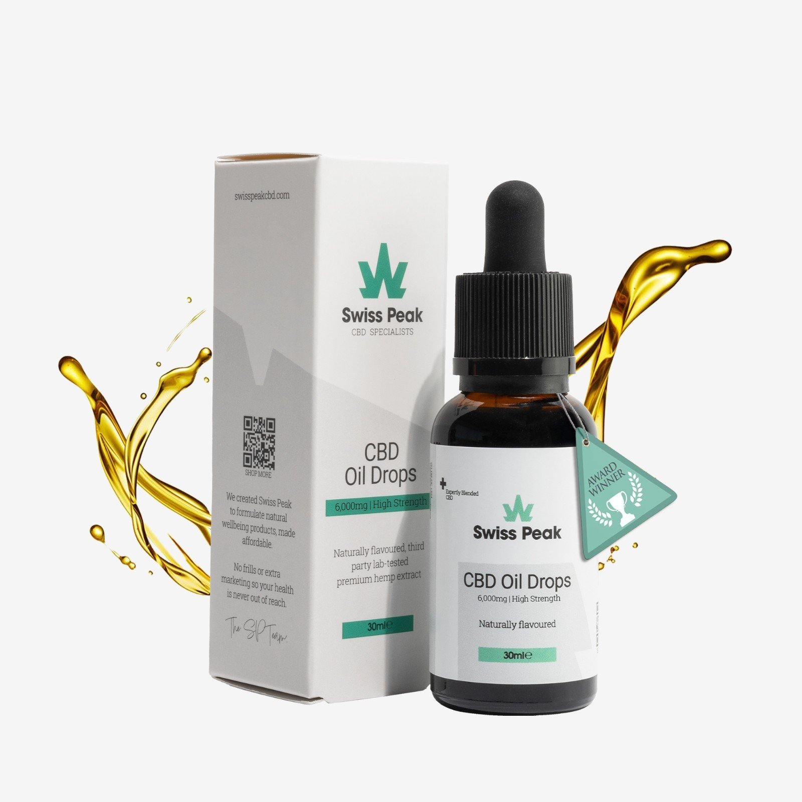 CBD Oil THC-Free Swiss Peak 6000mg Full Spectrum Hemp Extract Liquid