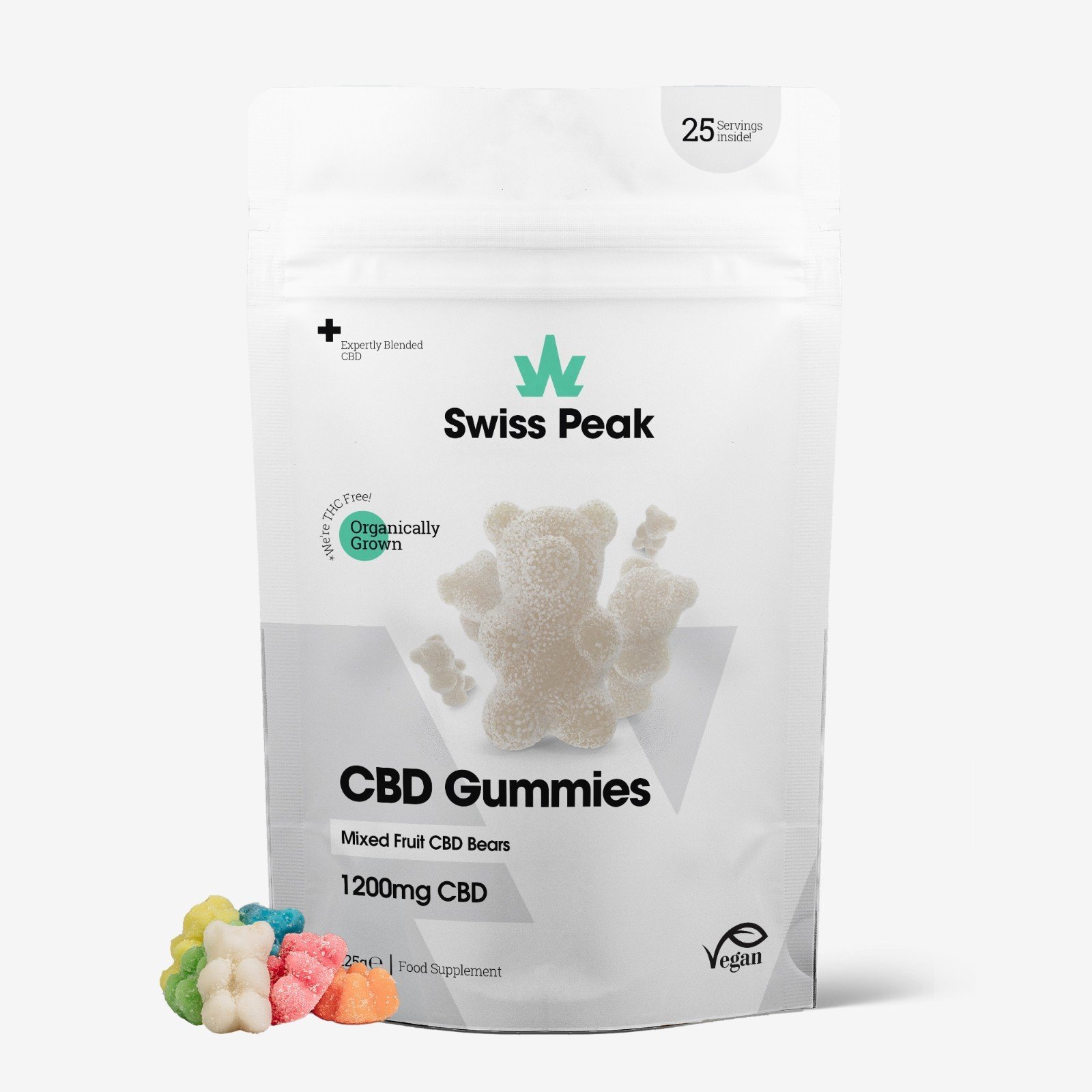 CBD Gummies THC-Free Swiss Peak 1200mg Bear Gummies | Broad Spectrum